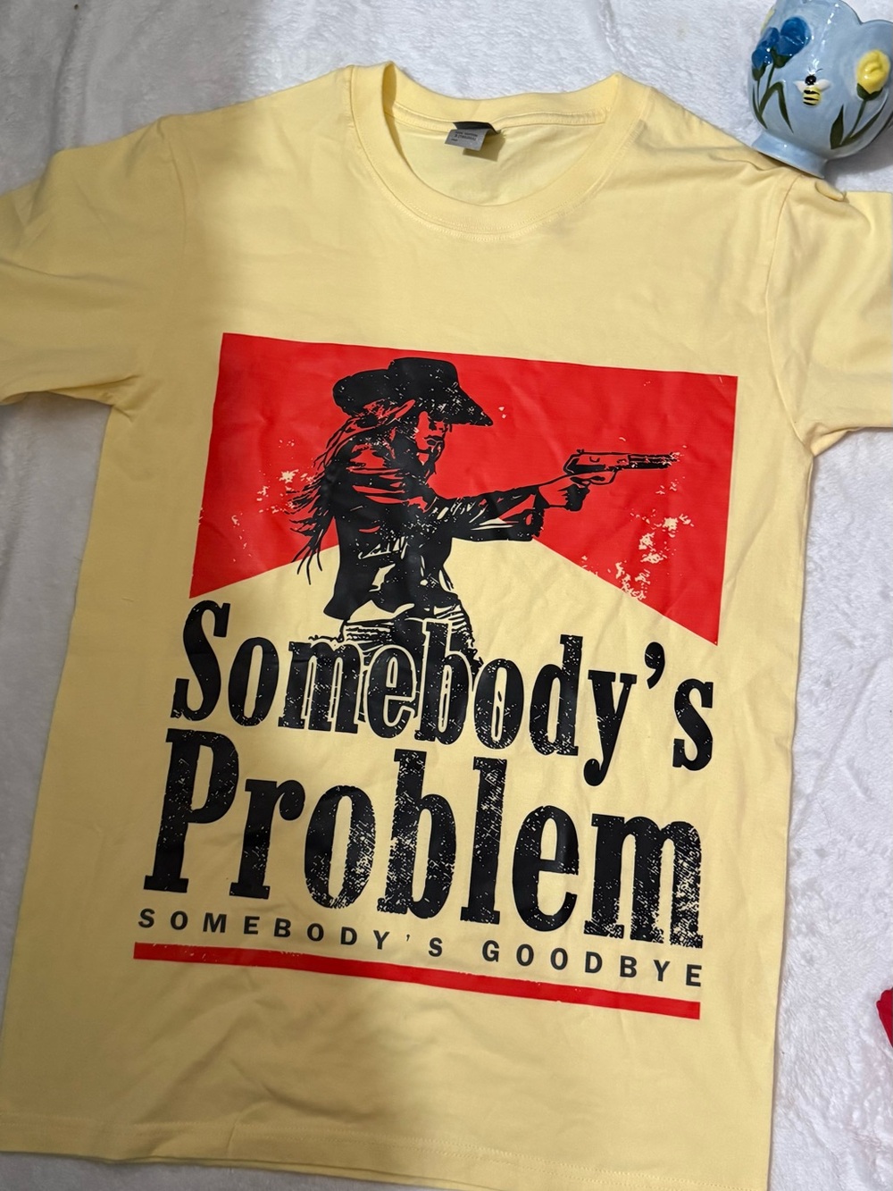 Somebody's Problem Yellow Graphic Tee